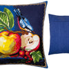 Needlepoint Pillow Kit "Red-flanked bluetail and apples"