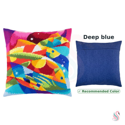 Needlepoint Pillow Kit "Abstract Fish"