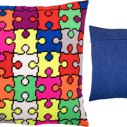 Needlepoint Pillow Kit "Puzzle"
