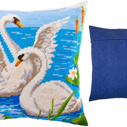 Needlepoint Pillow Kit "Swans"