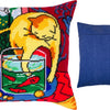 Needlepoint Pillow Kit "Cat with Fish"