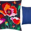 Cross Stitch Pillow Kit "Poppies with butterflies"