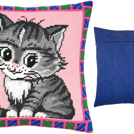 Needlepoint Pillow Kit "Pussycat"