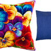 Needlepoint Pillow Kit "Rainbow of Violas"