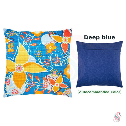 Needlepoint Pillow Kit "Blue Field"