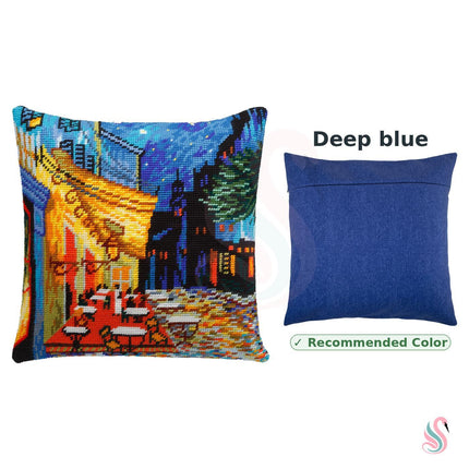 Needlepoint Pillow Kit "Café Terrace at Night"