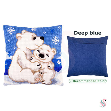 Cross Stitch Pillow Kit "Polar Bears"