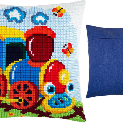 Cross Stitch Pillow Kit "Locomotive"