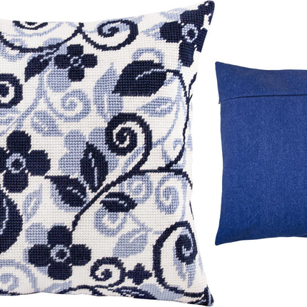 Needlepoint Pillow Kit "Floral Twirls"