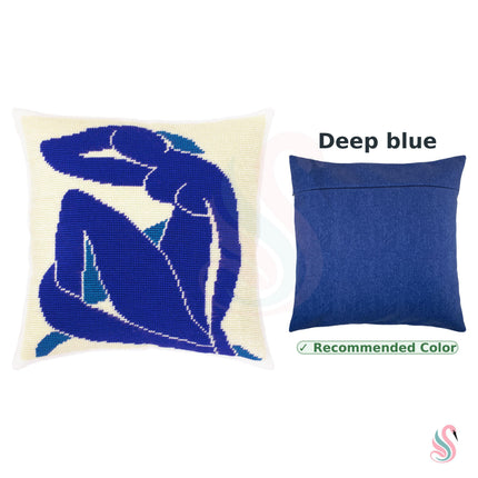 Needlepoint Pillow Kit "Blue nude"