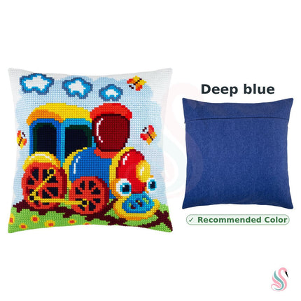 Cross Stitch Pillow Kit "Locomotive"