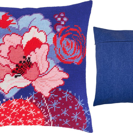 Needlepoint Pillow Kit "Blue Flower"