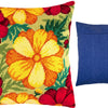 Needlepoint Pillow Kit "Golden Petals"