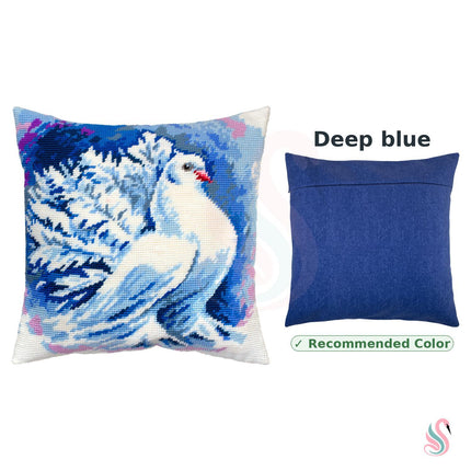 Needlepoint Pillow Kit "White Pigeon"