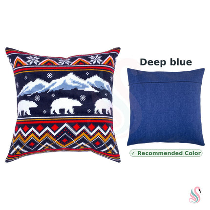 Needlepoint Pillow Kit "Winter Bears"