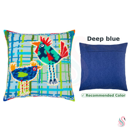 Needlepoint Pillow Kit "Hens"