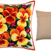Needlepoint Pillow Kit "Pansies"
