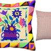 Needlepoint Pillow Kit "Folk Flowers"