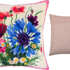Needlepoint Pillow Kit "Poppies and Cornflowers"