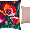 Cross Stitch Pillow Kit "Poppies with butterflies"