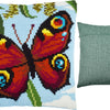Cross Stitch Pillow Kit "Peacock Butterfly"