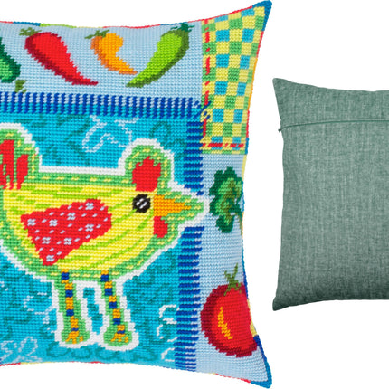 Needlepoint Pillow Kit "Rustic Kitchen Charm"