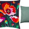 Cross Stitch Pillow Kit "Poppies with butterflies"