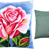 Cross Stitch Pillow Kit "Pink Rose"