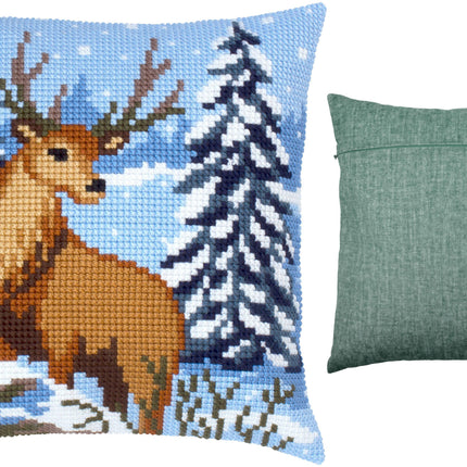 Cross Stitch Pillow Kit "Winter deer"