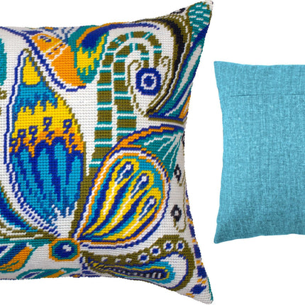 Needlepoint Pillow Kit "Fern flower"