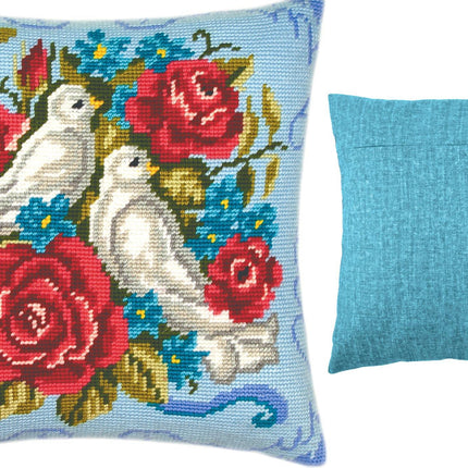 Needlepoint Pillow Kit "Pigeons"