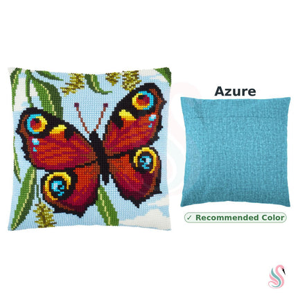 Cross Stitch Pillow Kit "Peacock Butterfly"