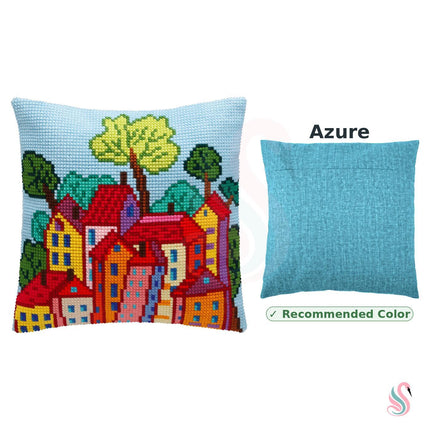 Cross Stitch Pillow Kit "Italian Town"