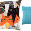 Cross Stitch Pillow Kit "Cat Choir"