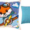Needlepoint Pillow Kit "Little Fox the Pilot"
