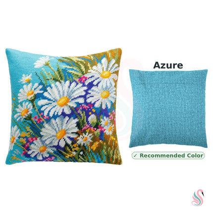 Needlepoint Pillow Kit "Meadow of Daisies"