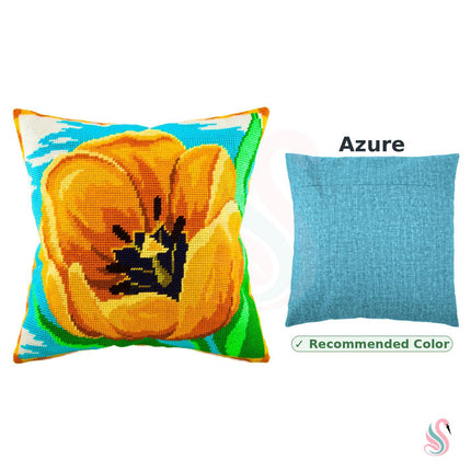 Needlepoint Pillow Kit "Yellow Tulip"