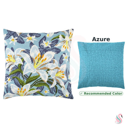 Needlepoint Pillow Kit "White Lilies"