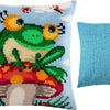 Cross Stitch Pillow Kit "Frog on a Mushroom"