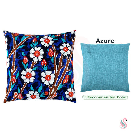 Needlepoint Pillow Kit "Daisies and Turquoise"