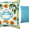 Needlepoint Pillow Kit "Tea and Cookies"