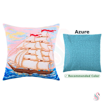 Needlepoint Pillow Kit "Sailing Ship"