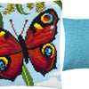 Cross Stitch Pillow Kit "Peacock Butterfly"