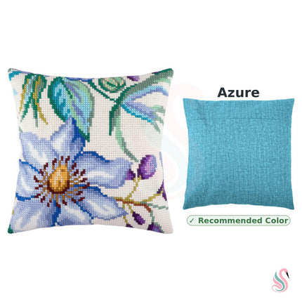 Cross Stitch Pillow Kit "Clematis"