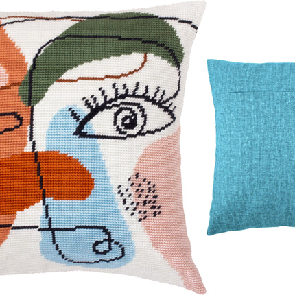 Needlepoint Pillow Kit "Female face"