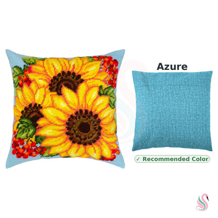 Needlepoint Pillow Kit "Sunflowers and viburnum"