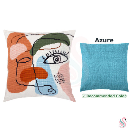 Needlepoint Pillow Kit "Female face"