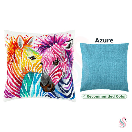 Needlepoint Pillow Kit "Zebras"