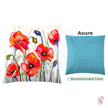 Needlepoint Pillow Kit "Poppy Field"