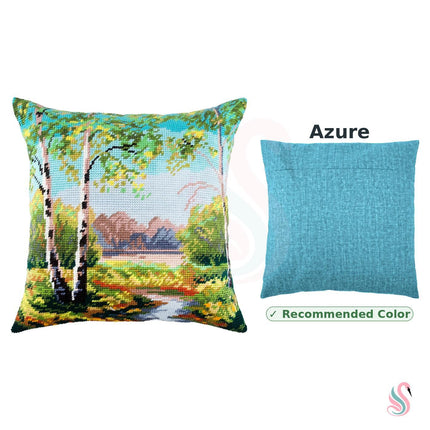 Needlepoint Pillow Kit "Birch Trees"